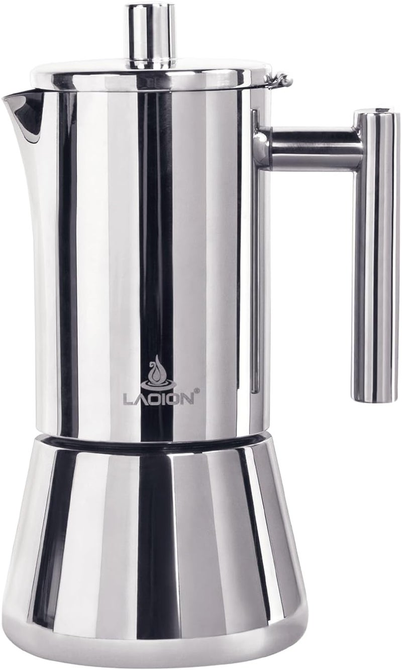 AOLION Stovetop Espresso Maker, 12Cup 17.5 oz Moka Pot, Stainless Steel Cuban and Italian Coffee Maker for Cafetera Cubana, Greca De Cafe Induction Stovetop Compatible, Coffee Gift for Home Travel - Image 1
